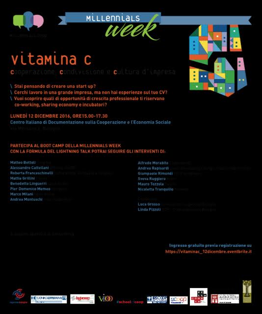 Millenials week: Vitamina C – Cooperazione, condivisione e cultura d’impresa