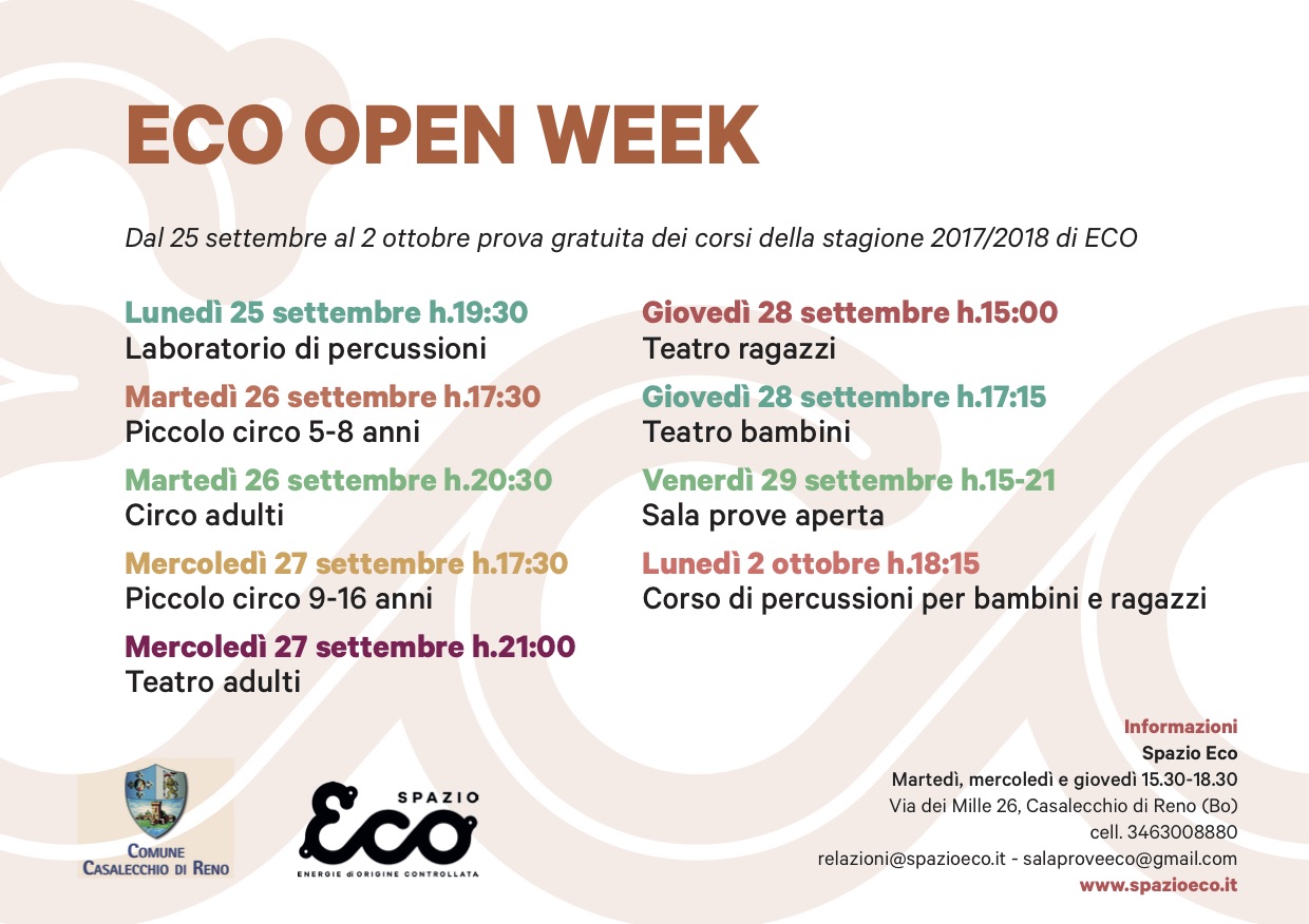 Eco Open Week – al via le lezioni di prova